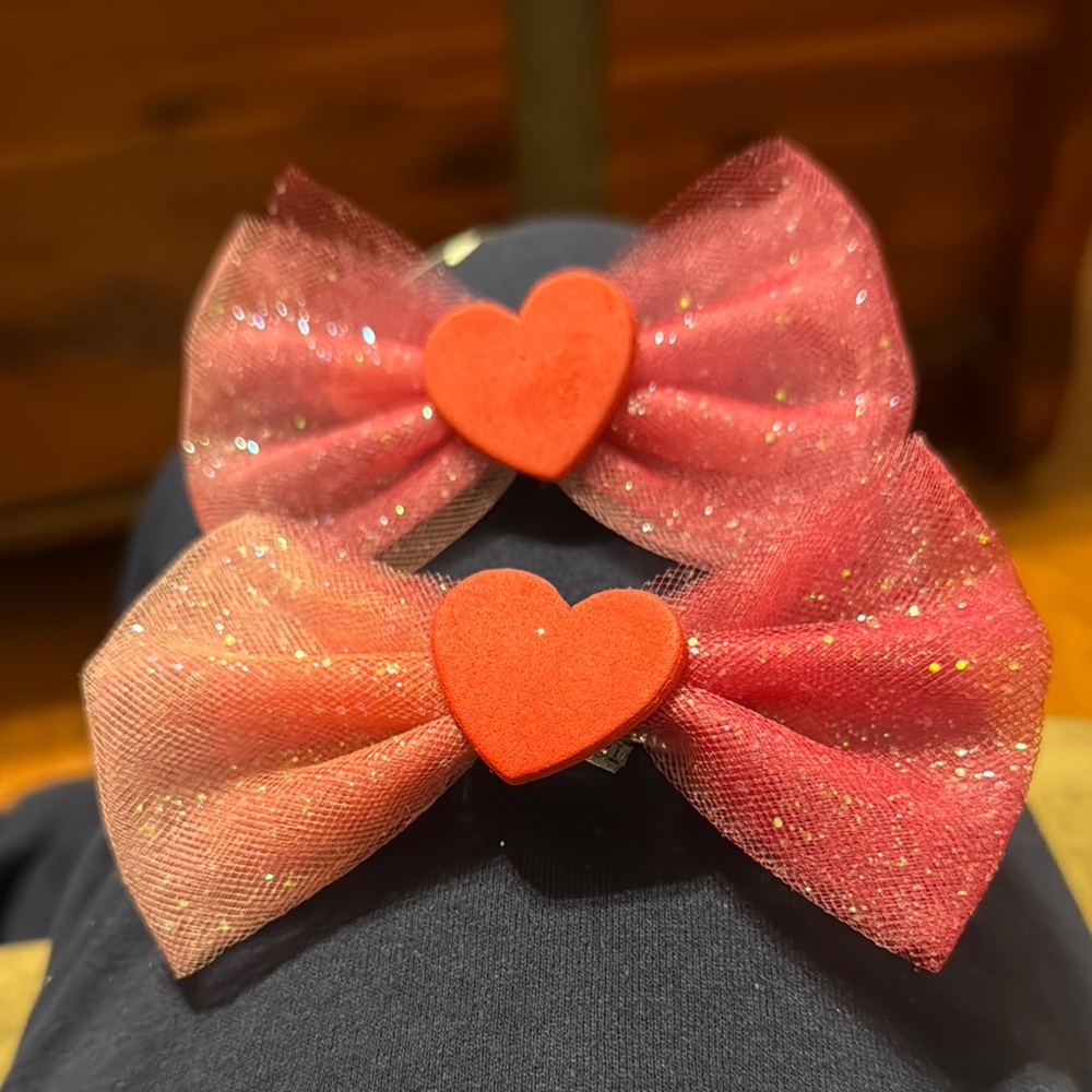 Heart Bow Hair Clips for Kids